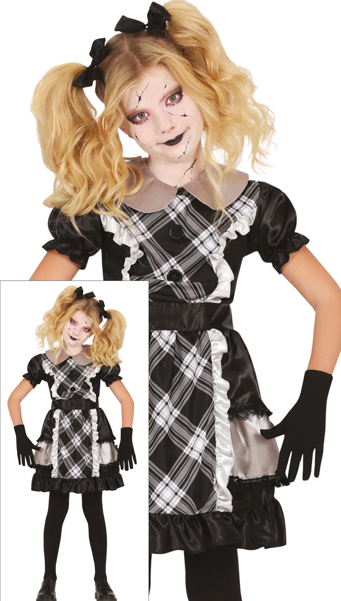 Porseleinen pop jurk halloween kind