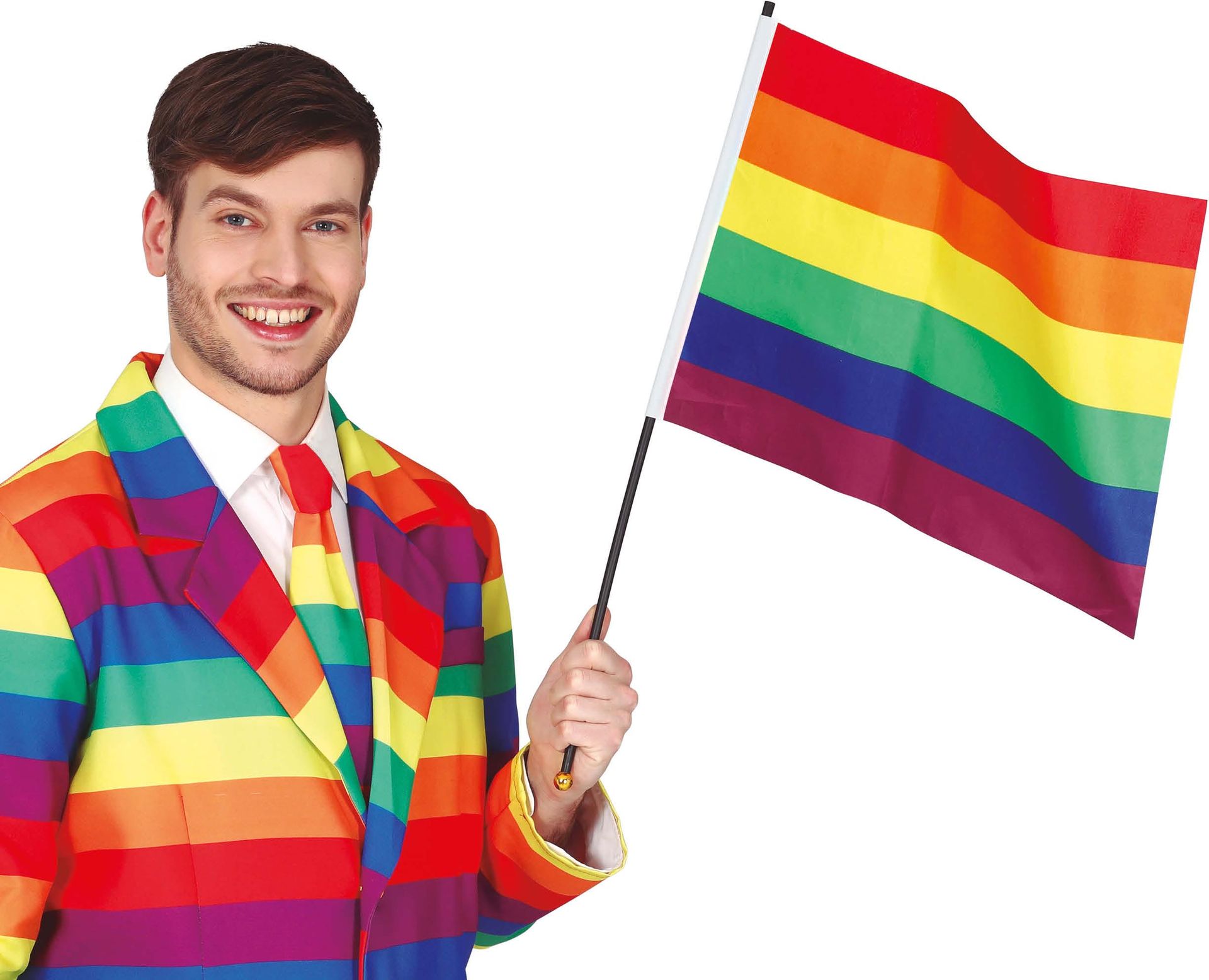 Pride Regenboog Vlag met Stok