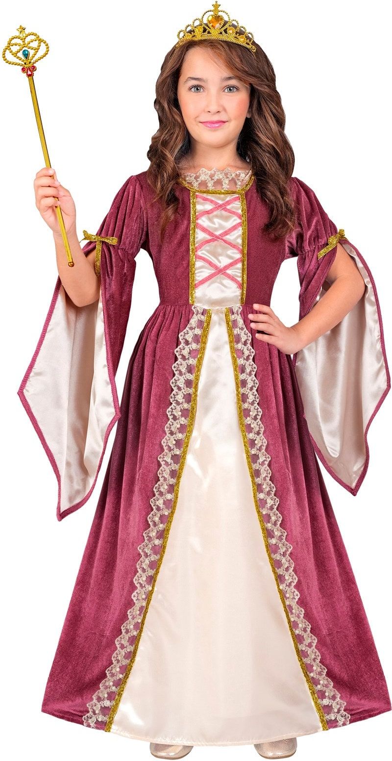 Prinses Jurk Middeleeuwen Bordeauxrood Meisjes