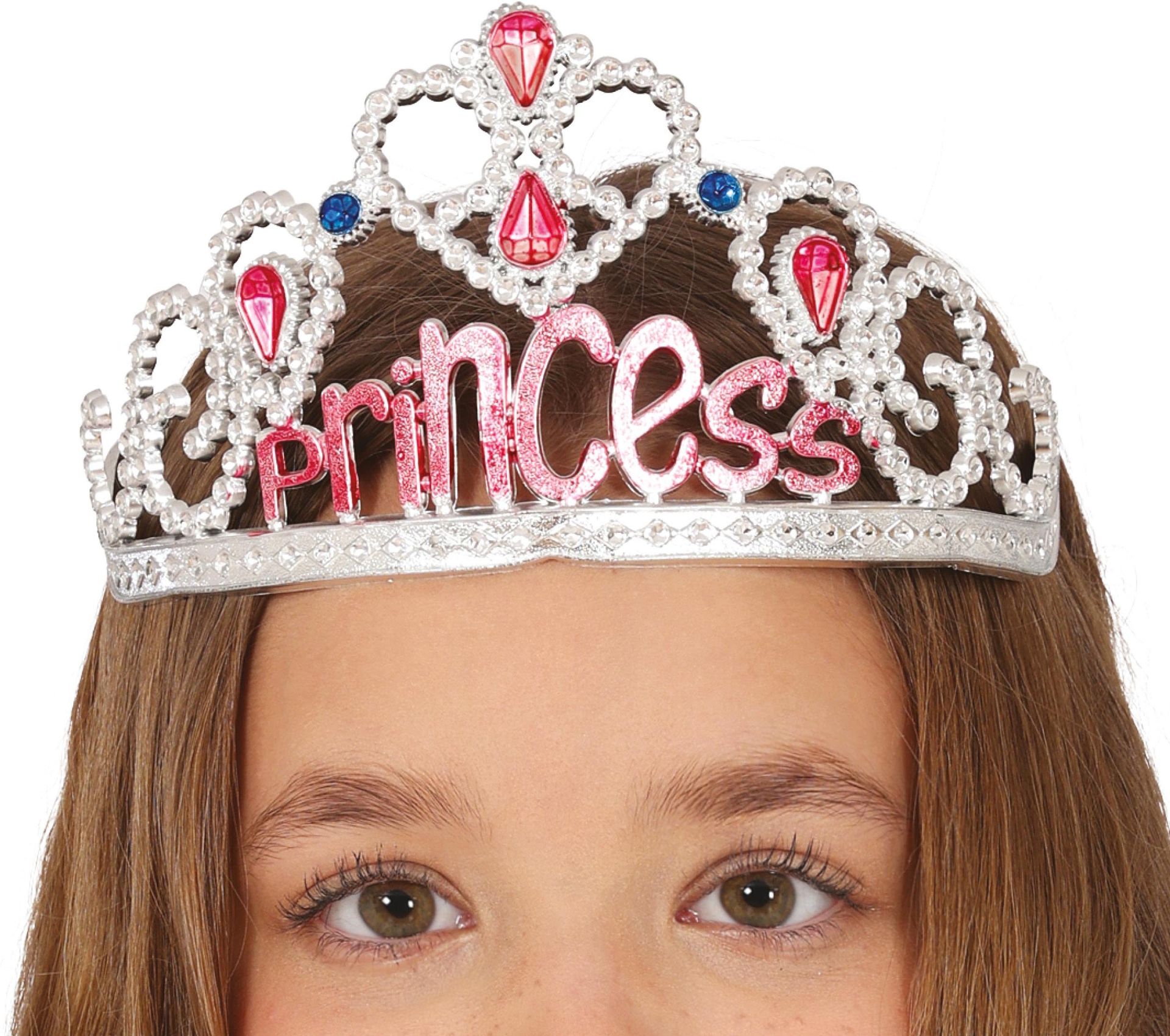 Prinses Tiara met Edelstenen Rood en Blauw