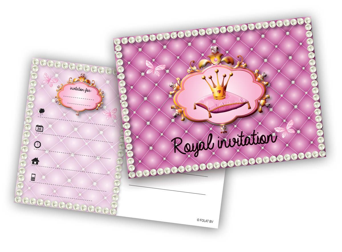 Prinsessen uitnodigingskaarten