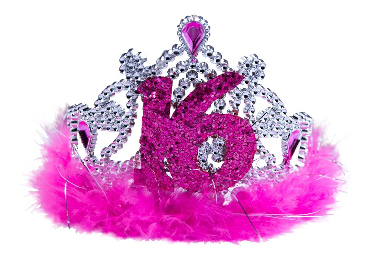 Prinsessenkroon sweet 16 roze