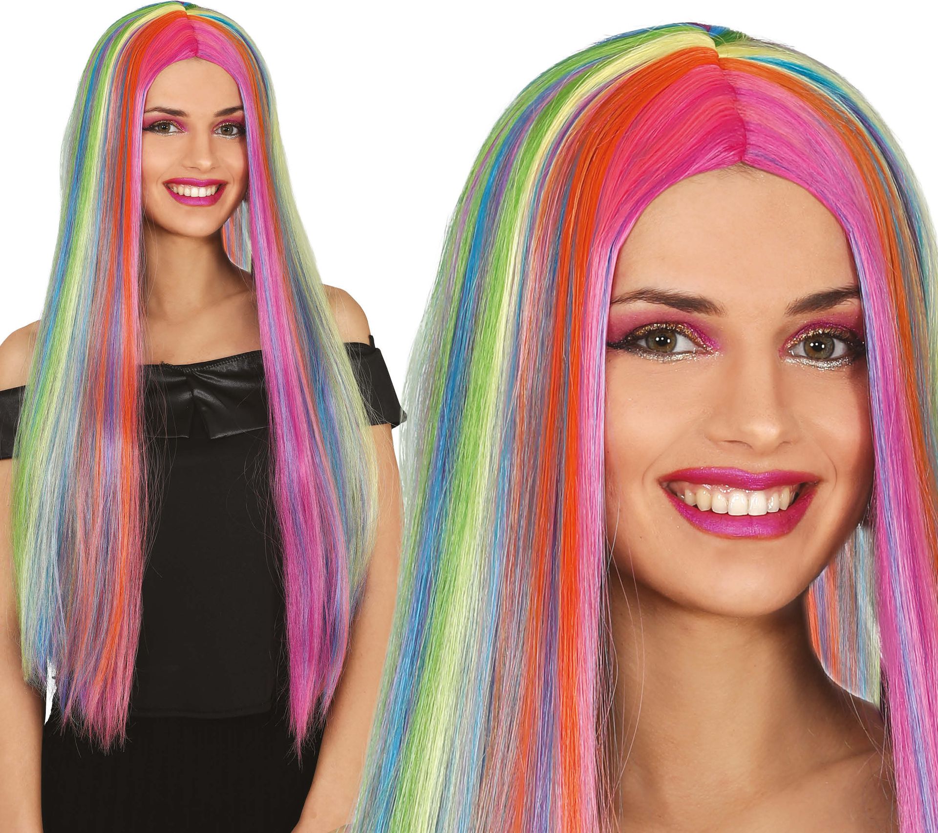 Pruik Regenboog Lang Stijl Dames
