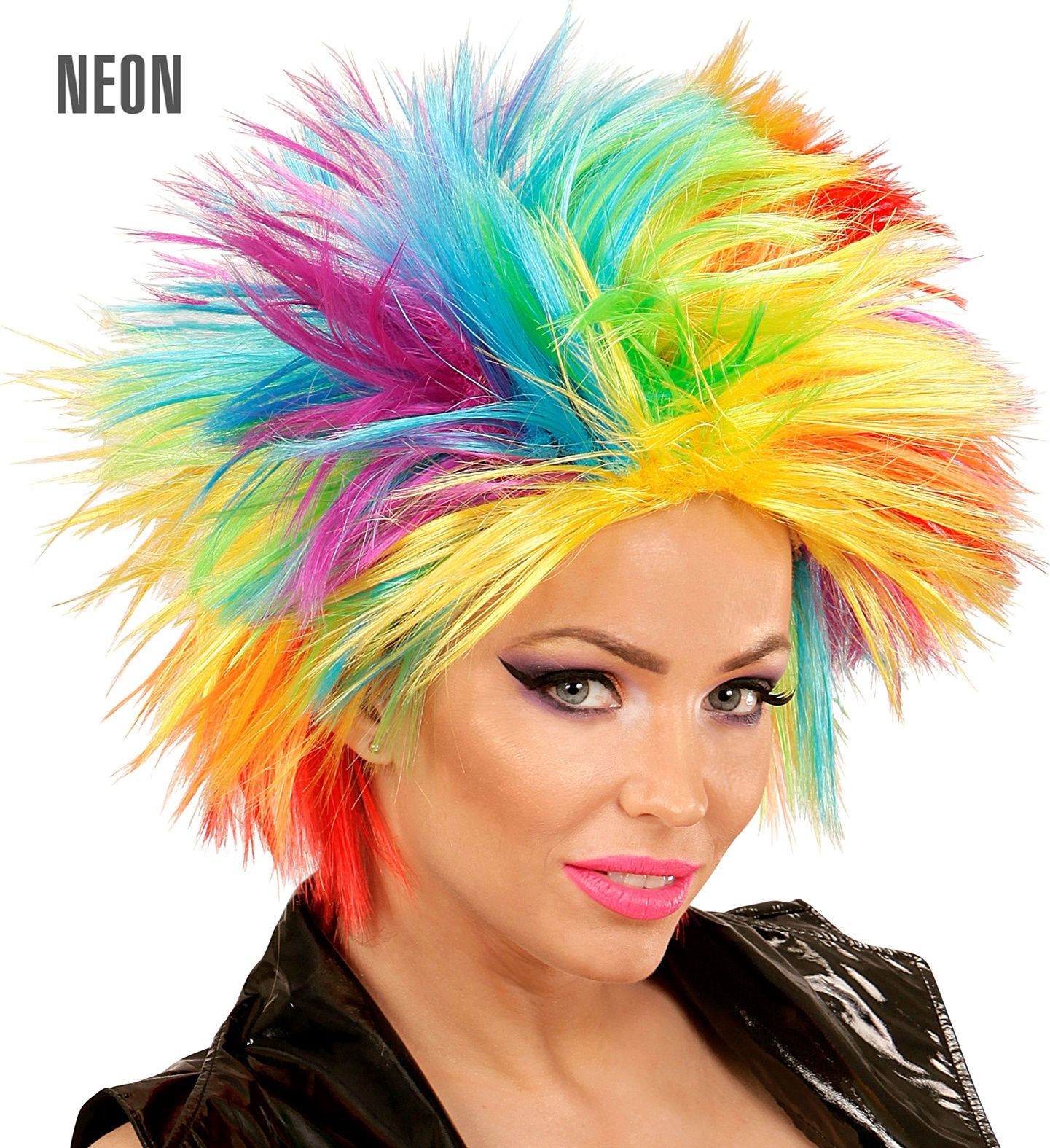 Punk regenboog pruik