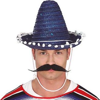 Puntige sombrero blauw