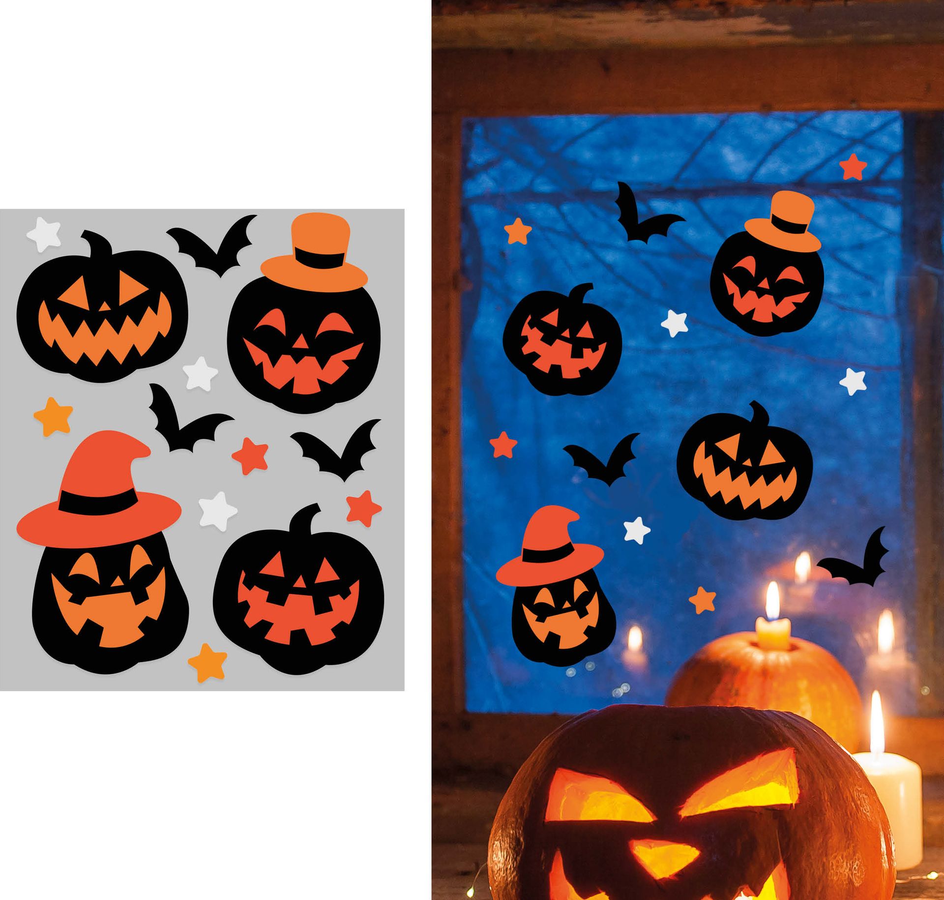 Raamdecoratie gelstickers pompoen halloween