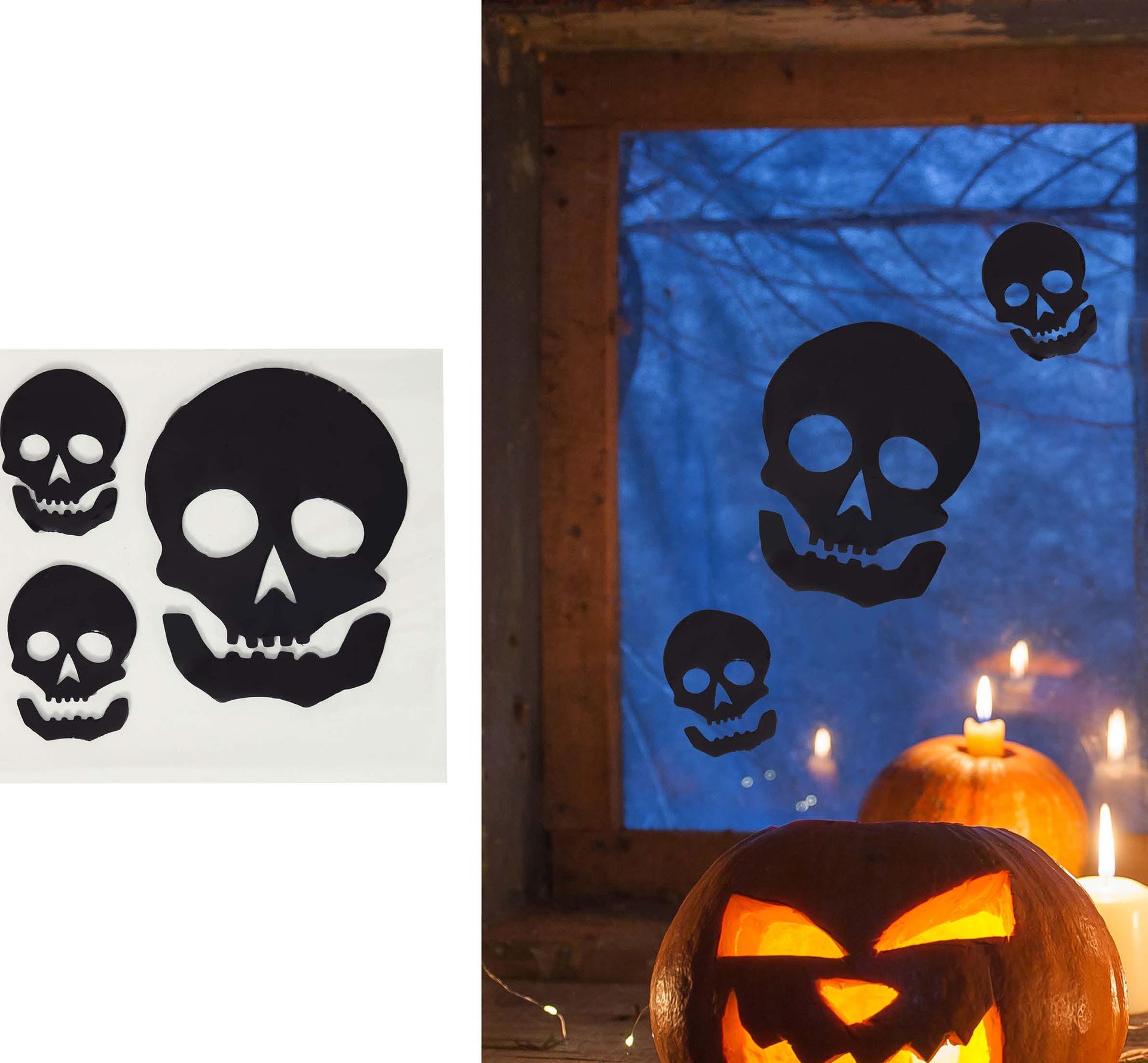 Raamdecoratie skelet 20 x 20 cm halloween