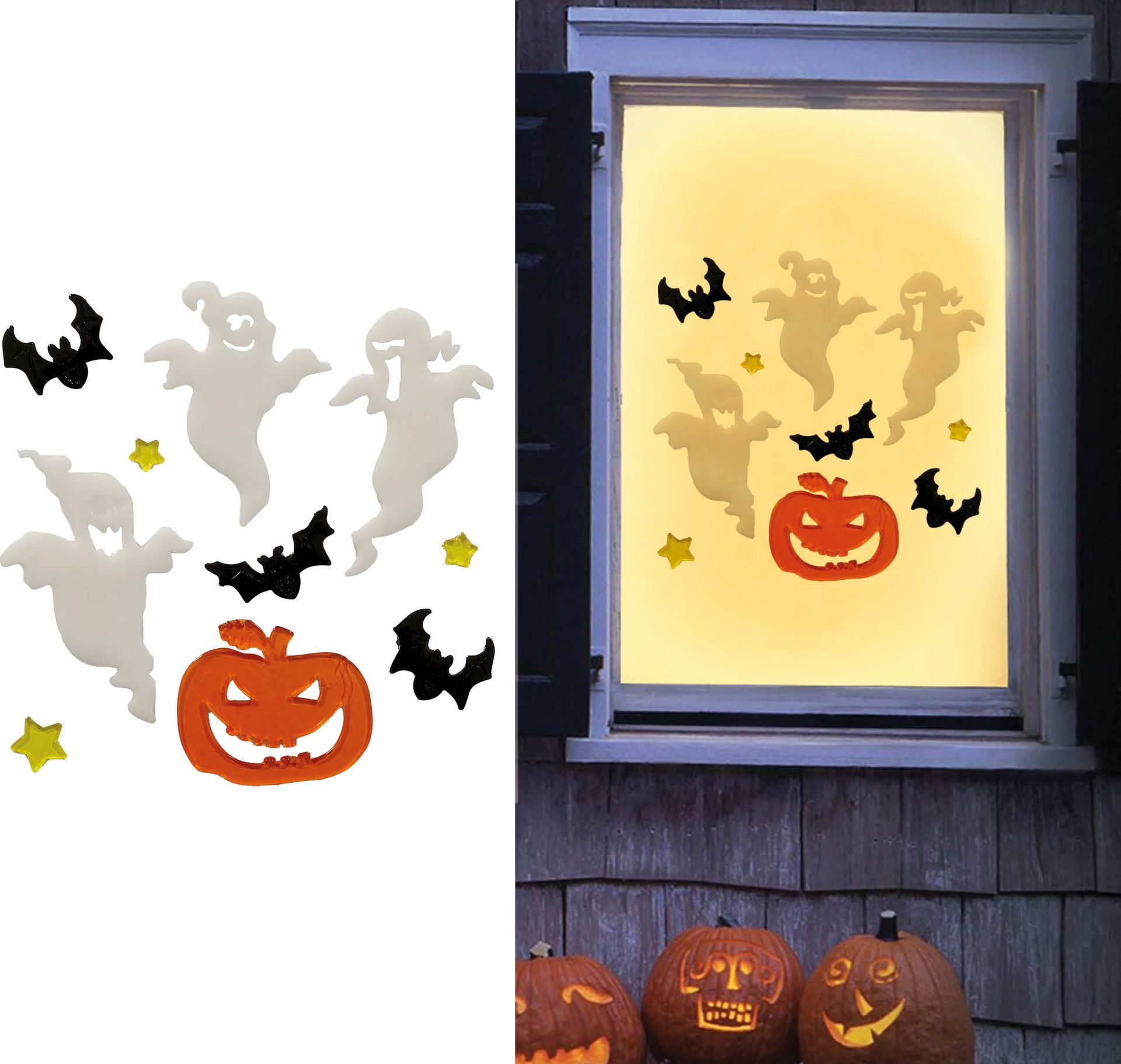 Raamdecoratie spoken 20 x 20 cm halloween