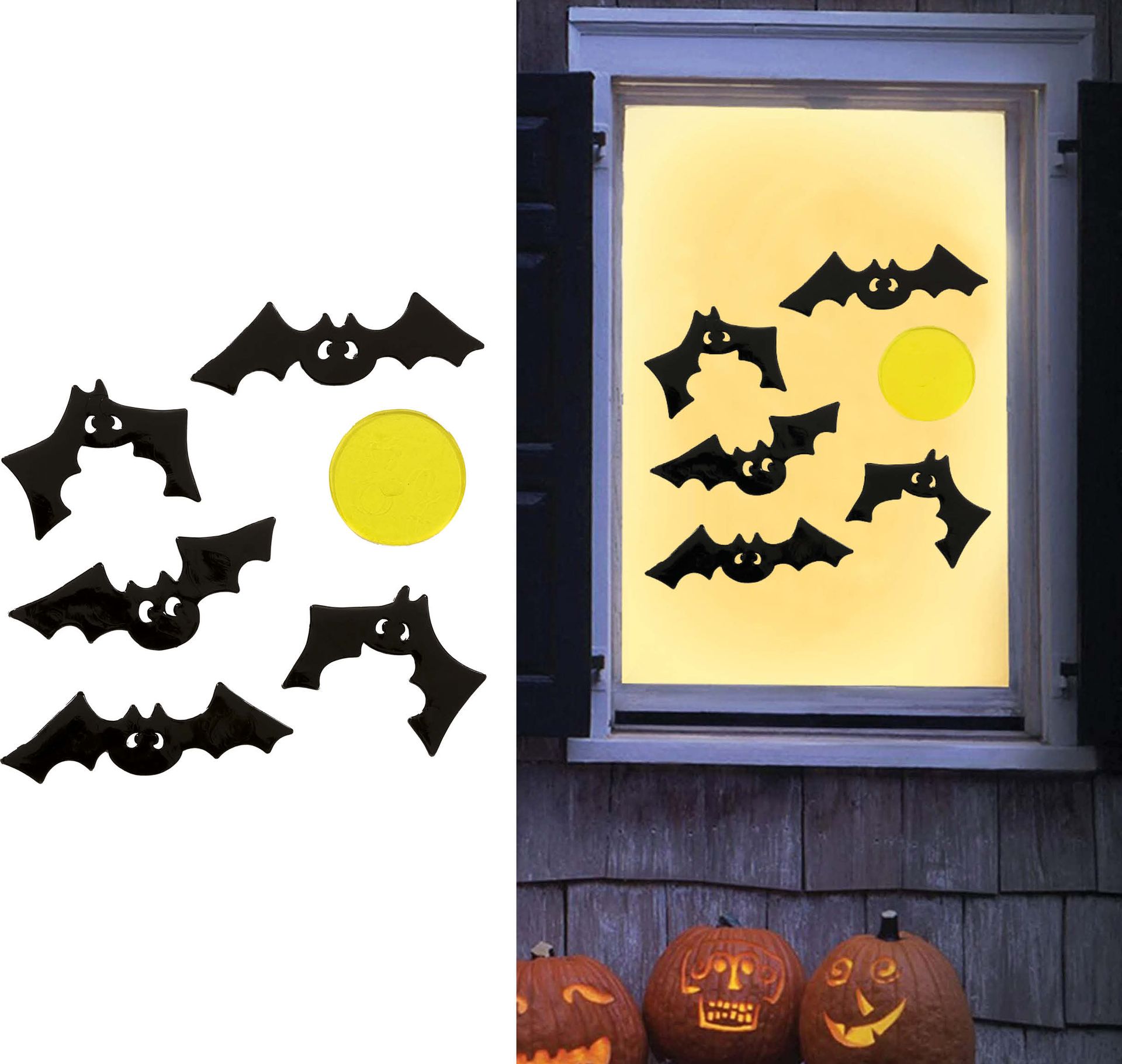 Raamdecoratie vleermuizen 20 x 20 cm halloween
