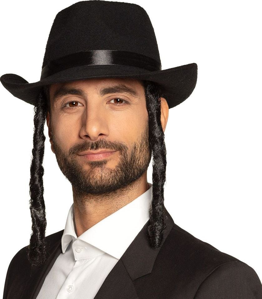 Rabbi hoed met haar zwart