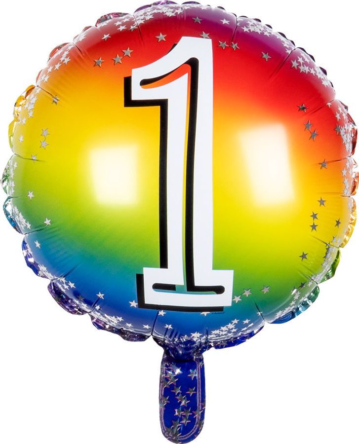 Rainbow folieballon 1 jaar