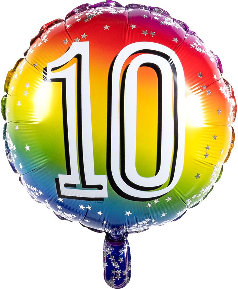 Rainbow folieballon 10 jaar