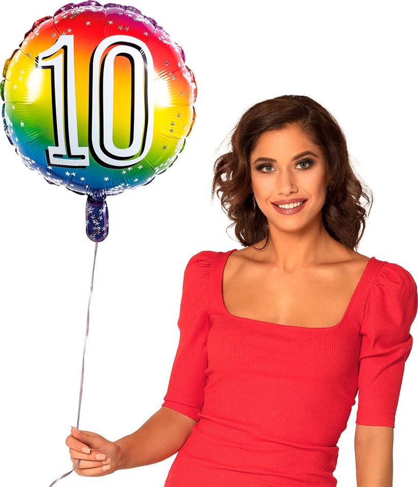 Rainbow folieballon 10 jaar