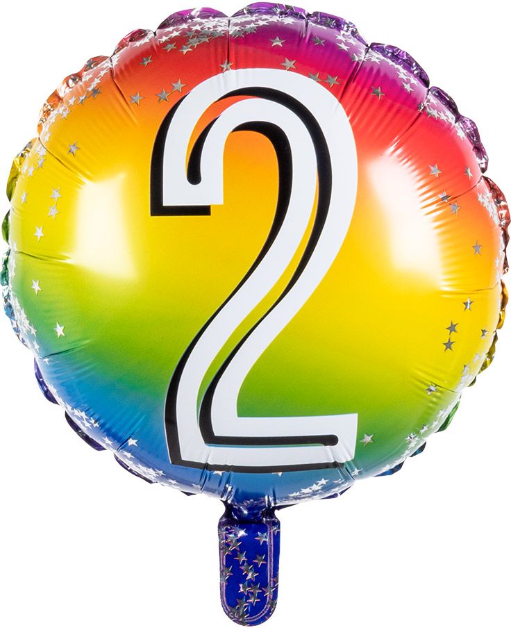 Rainbow folieballon 2 jaar