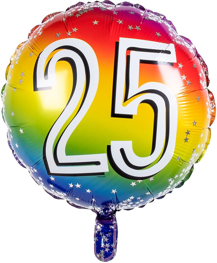 Rainbow folieballon 25 jaar