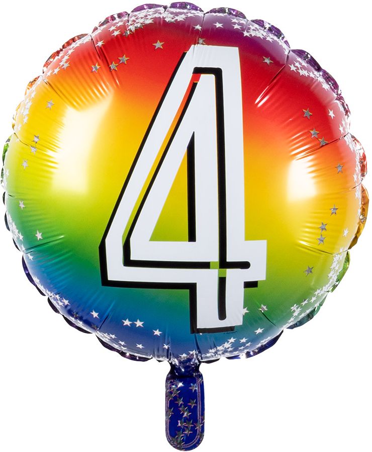 Rainbow folieballon 4 jaar