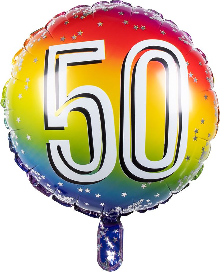 Rainbow folieballon 50 jaar