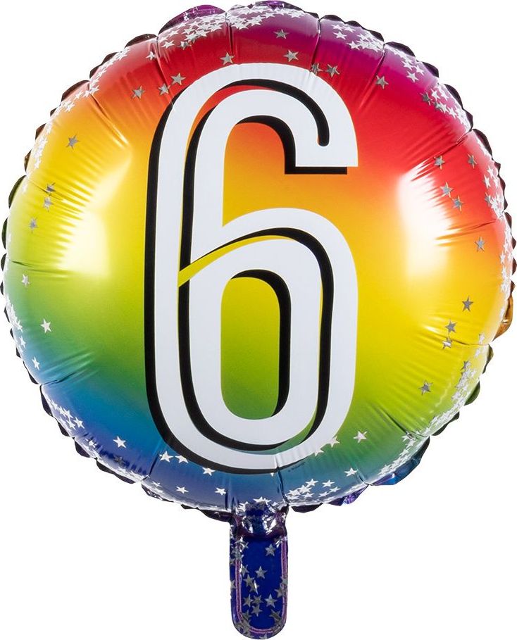 Rainbow folieballon 6 jaar