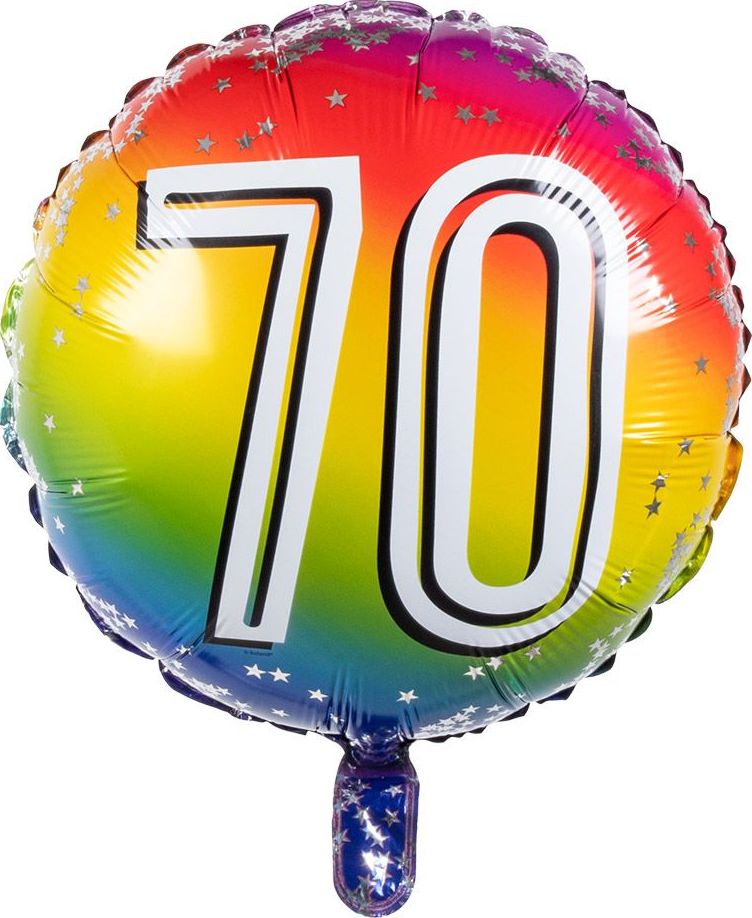 Rainbow folieballon 70 jaar