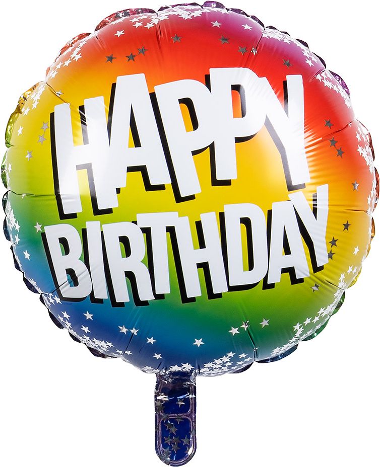 Rainbow happy birthday folieballon