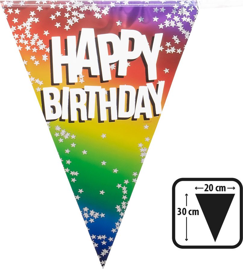 Rainbow vlaggenlijn happy birthday