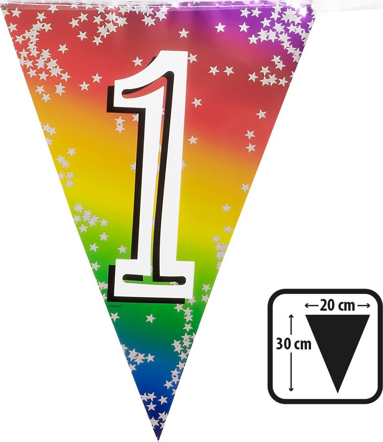 Rainbow vlaggenlijn verjaardag 1 jaar