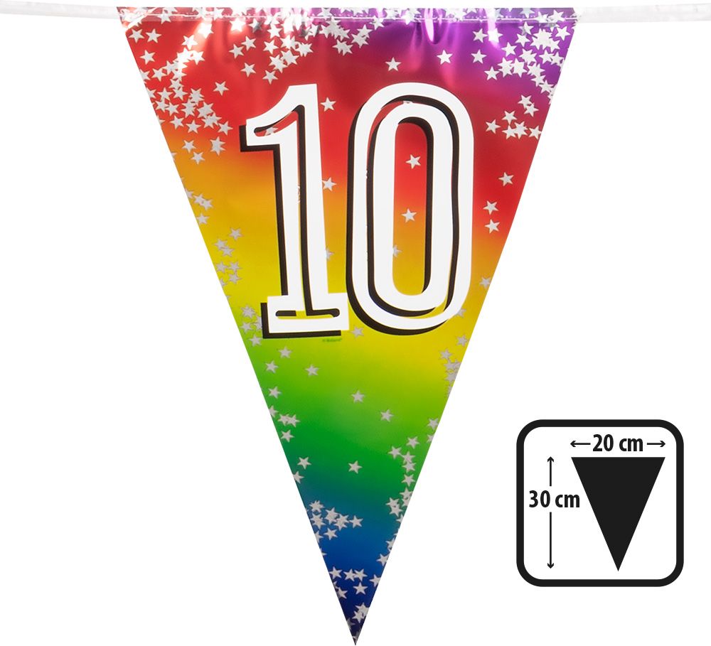 Rainbow vlaggenlijn verjaardag 10 jaar