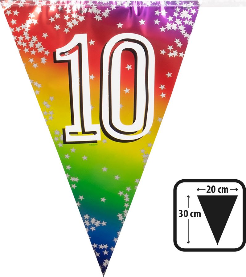 Rainbow vlaggenlijn verjaardag 10 jaar