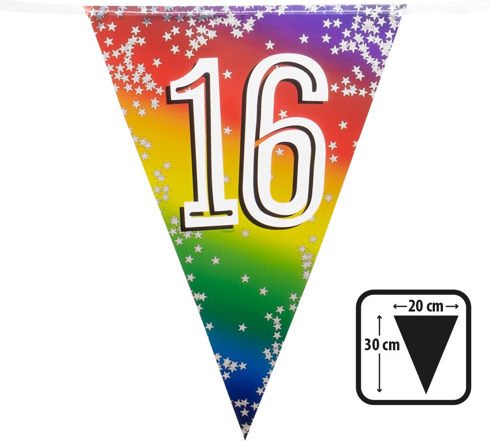 Rainbow vlaggenlijn verjaardag 16 jaar