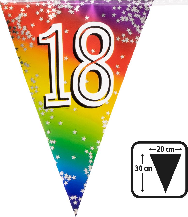 Rainbow vlaggenlijn verjaardag 18 jaar