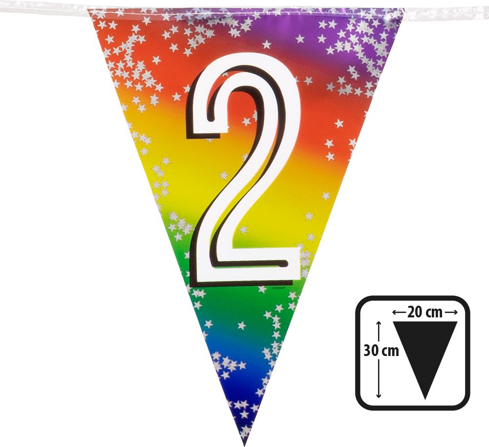 Rainbow vlaggenlijn verjaardag 2 jaar
