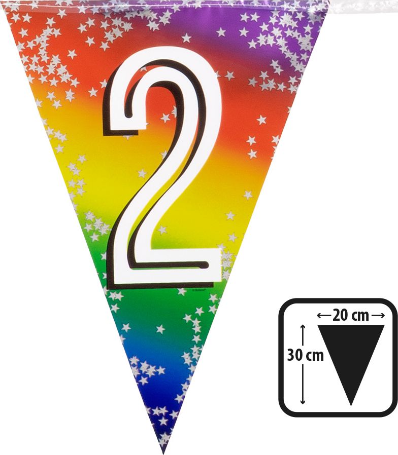 Rainbow vlaggenlijn verjaardag 2 jaar