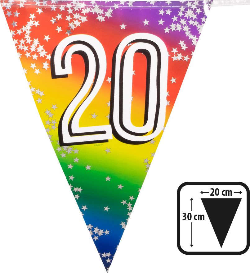 Rainbow vlaggenlijn verjaardag 20 jaar