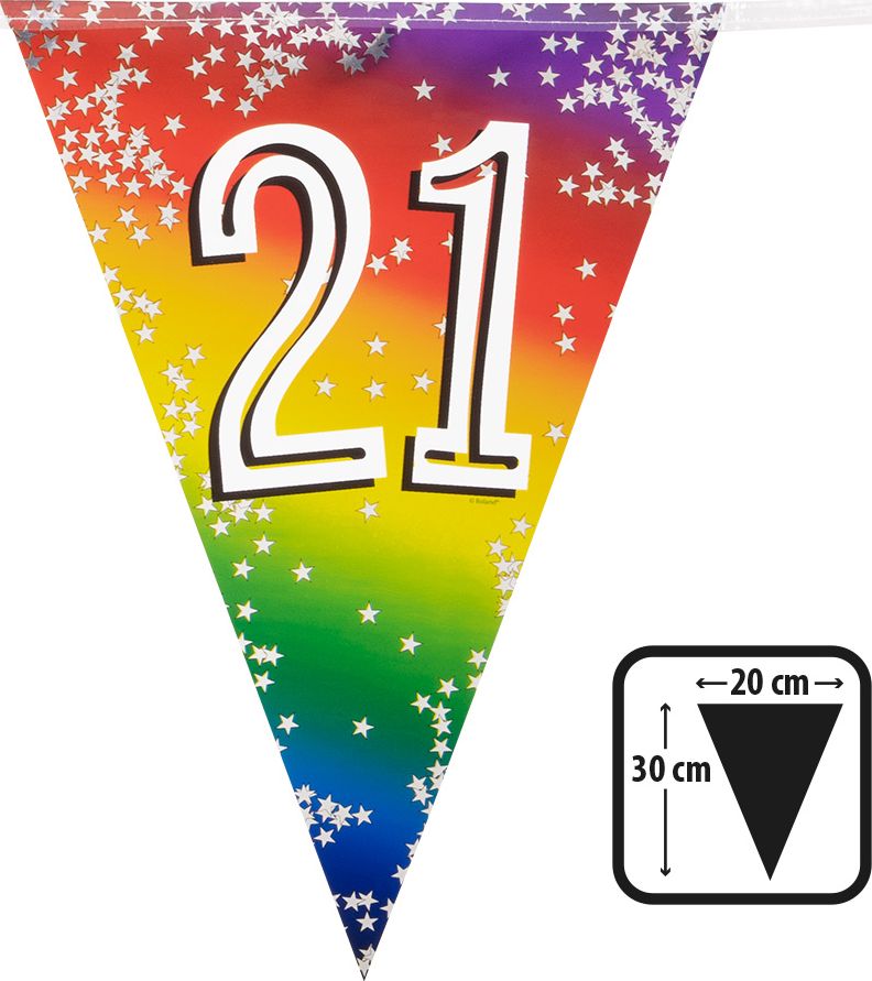 Rainbow vlaggenlijn verjaardag 21 jaar