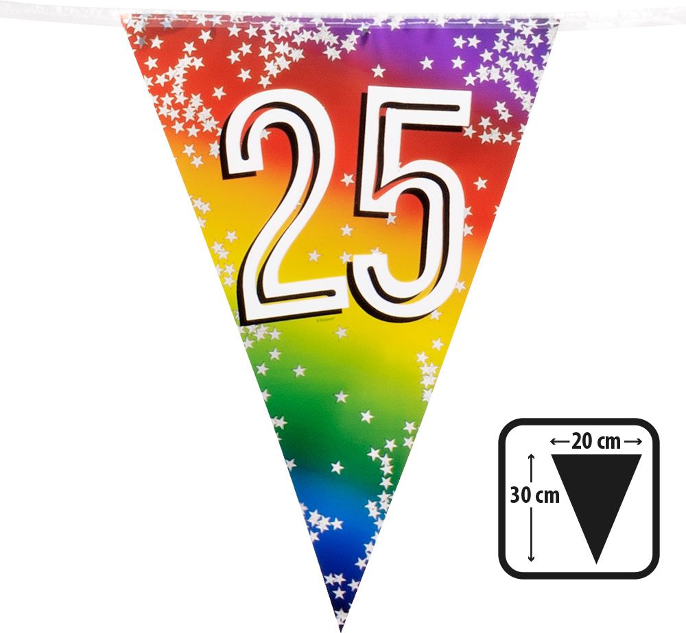 Rainbow vlaggenlijn verjaardag 25 jaar