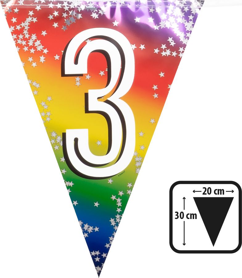 Rainbow vlaggenlijn verjaardag 3 jaar