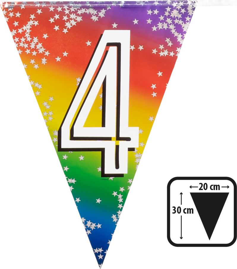 Rainbow vlaggenlijn verjaardag 4 jaar