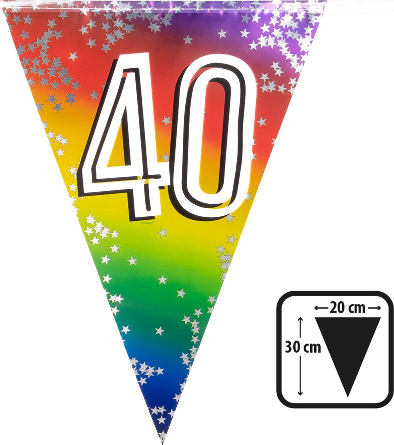 Rainbow vlaggenlijn verjaardag 40 jaar