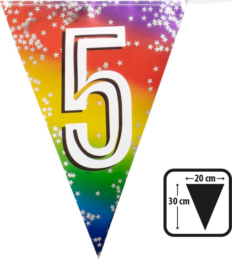 Rainbow vlaggenlijn verjaardag 5 jaar