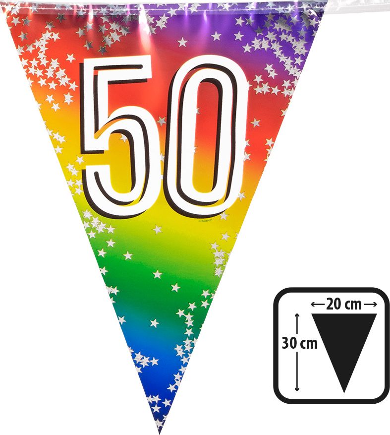 Rainbow vlaggenlijn verjaardag 50 jaar