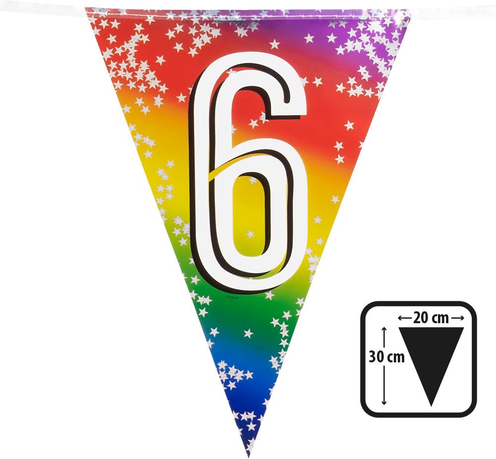 Rainbow vlaggenlijn verjaardag 6 jaar