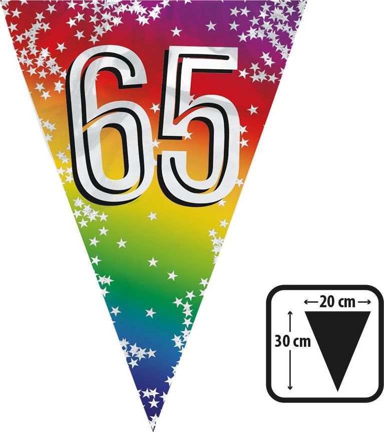 Rainbow vlaggenlijn verjaardag 65 jaar