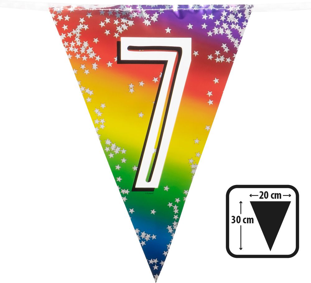 Rainbow vlaggenlijn verjaardag 7 jaar