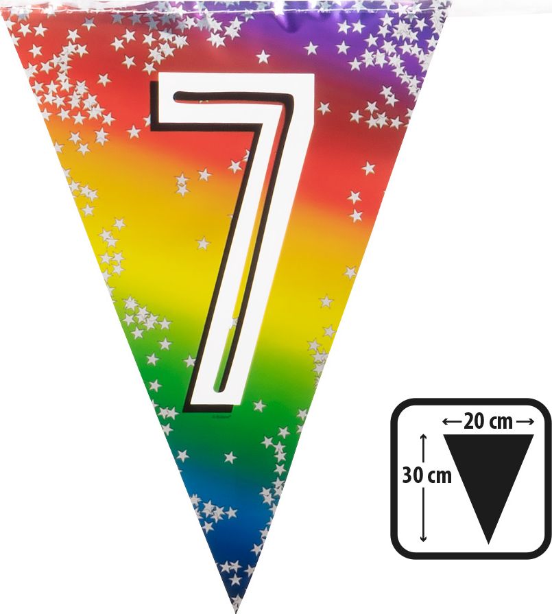 Rainbow vlaggenlijn verjaardag 7 jaar