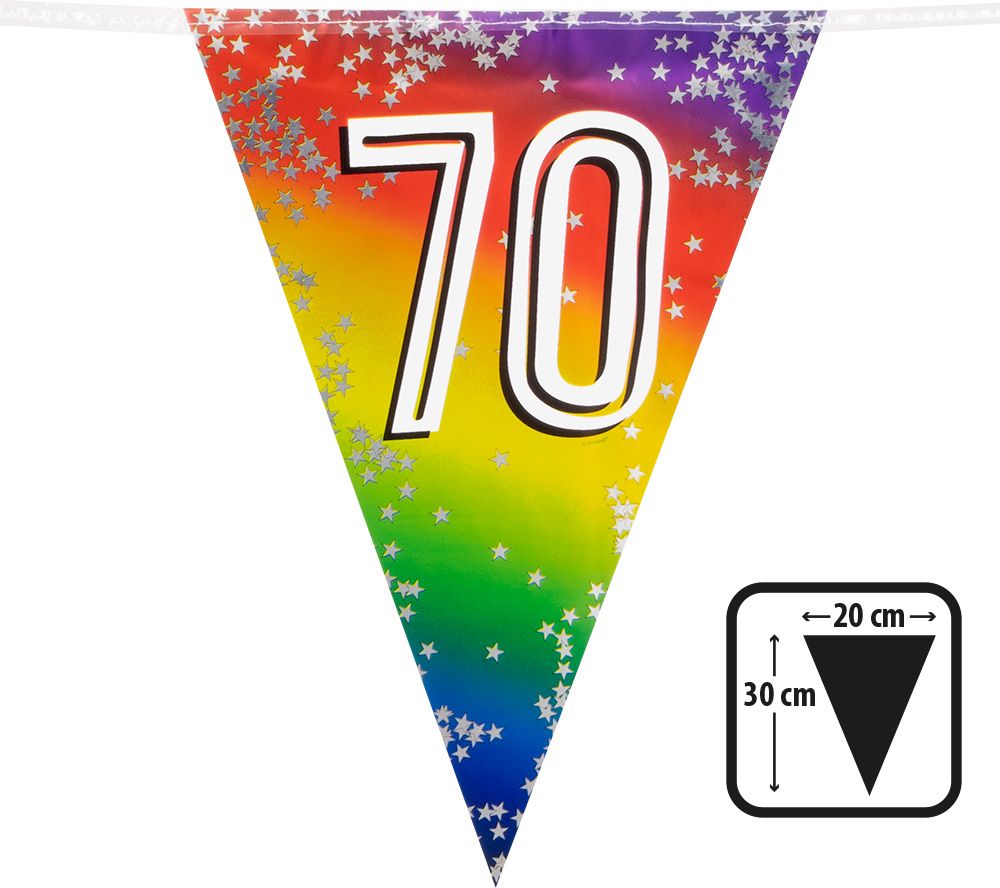 Rainbow vlaggenlijn verjaardag 70 jaar