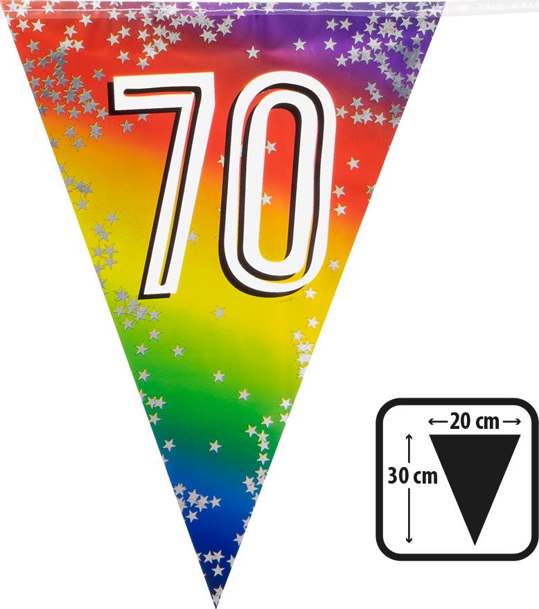 Rainbow vlaggenlijn verjaardag 70 jaar