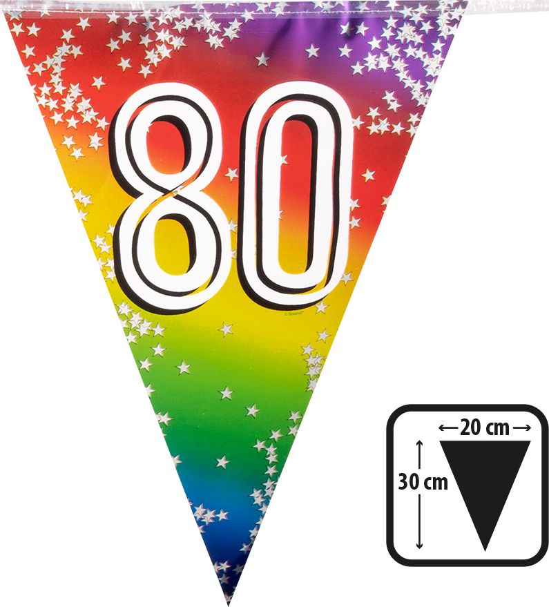 Rainbow vlaggenlijn verjaardag 80 jaar