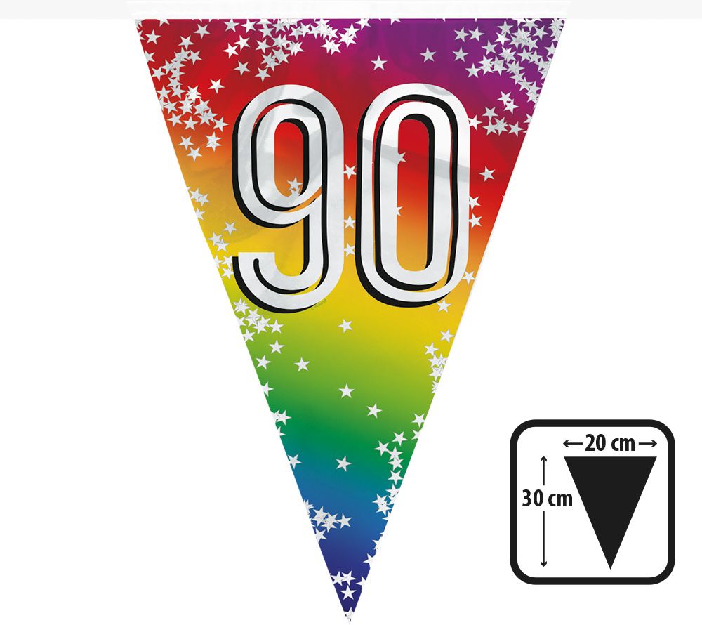 Rainbow vlaggenlijn verjaardag 90 jaar