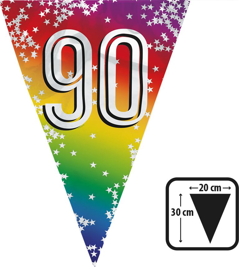 Rainbow vlaggenlijn verjaardag 90 jaar