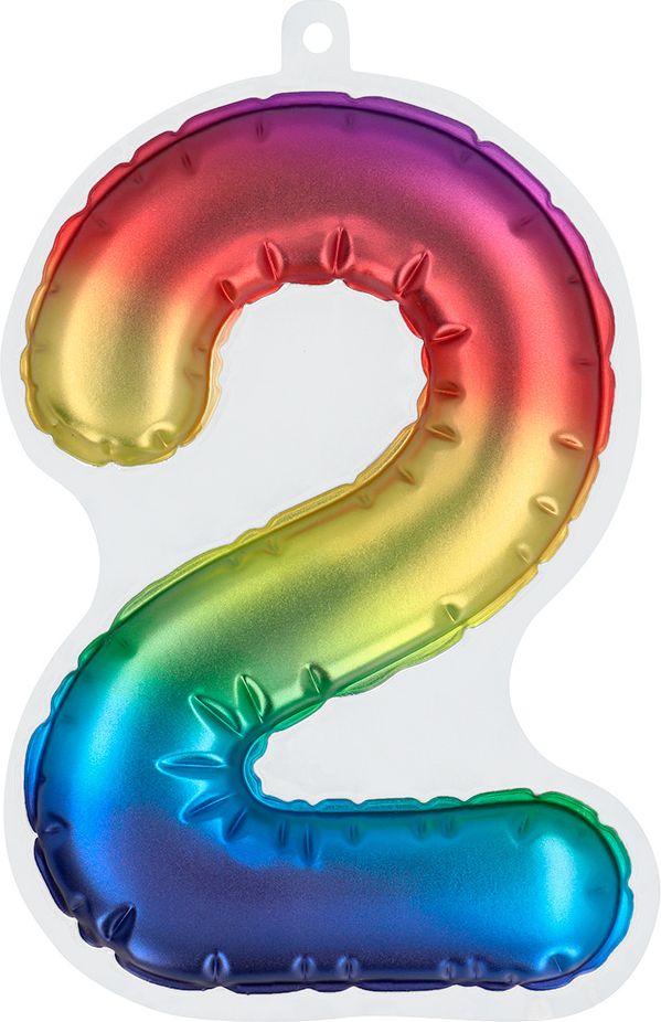 Rainbow zelfklevende cijferballon 2